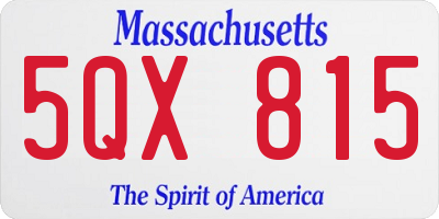 MA license plate 5QX815