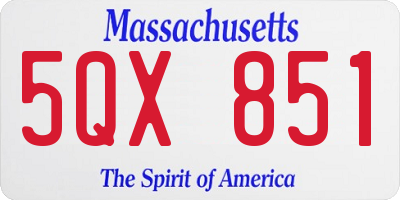 MA license plate 5QX851