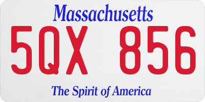MA license plate 5QX856