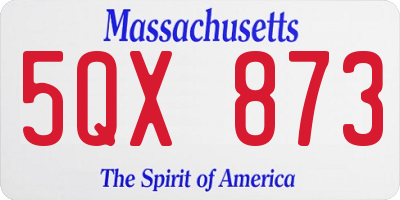 MA license plate 5QX873