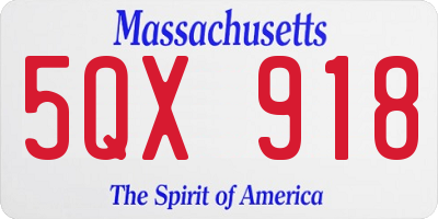 MA license plate 5QX918
