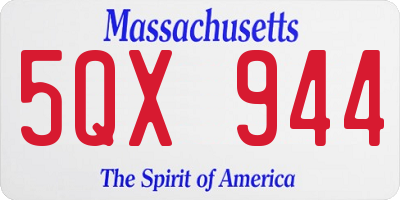 MA license plate 5QX944