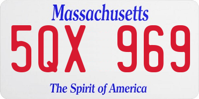 MA license plate 5QX969