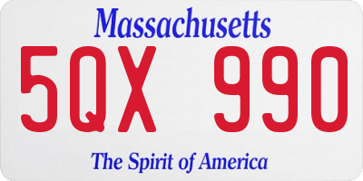 MA license plate 5QX990