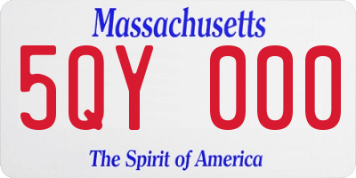 MA license plate 5QY000
