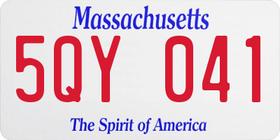 MA license plate 5QY041