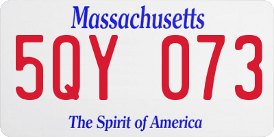 MA license plate 5QY073