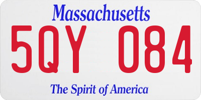 MA license plate 5QY084
