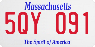 MA license plate 5QY091
