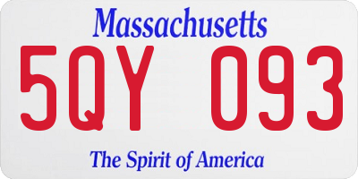 MA license plate 5QY093