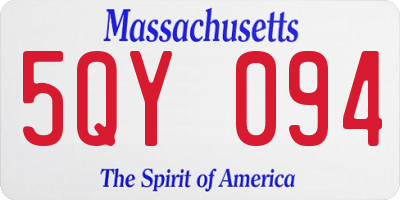 MA license plate 5QY094