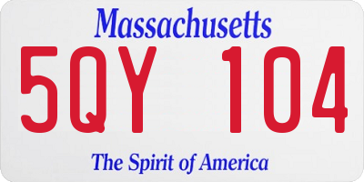 MA license plate 5QY104