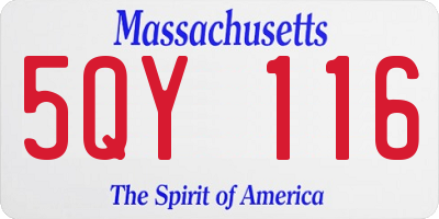 MA license plate 5QY116