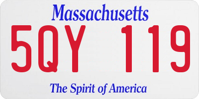 MA license plate 5QY119