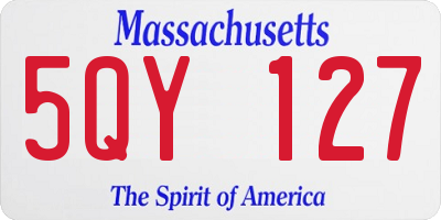 MA license plate 5QY127