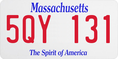 MA license plate 5QY131