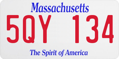 MA license plate 5QY134