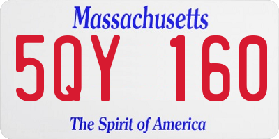 MA license plate 5QY160
