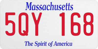 MA license plate 5QY168