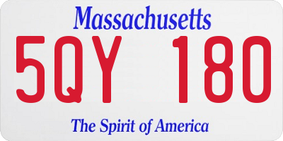MA license plate 5QY180