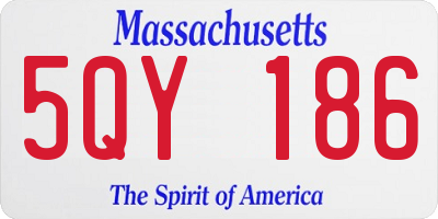MA license plate 5QY186