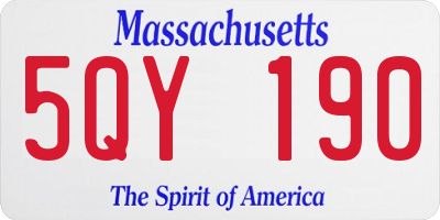 MA license plate 5QY190