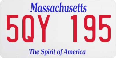MA license plate 5QY195