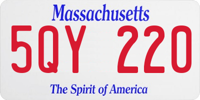 MA license plate 5QY220