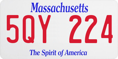 MA license plate 5QY224