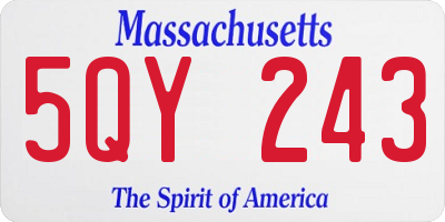 MA license plate 5QY243