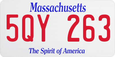 MA license plate 5QY263