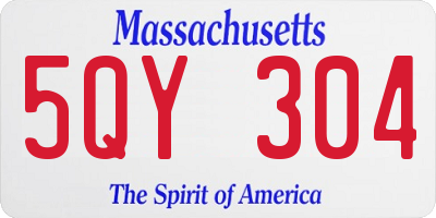 MA license plate 5QY304