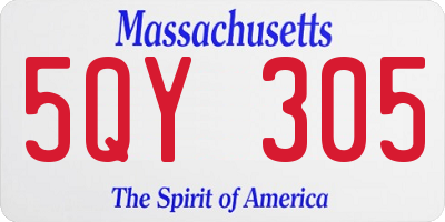 MA license plate 5QY305