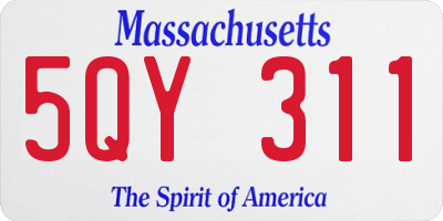 MA license plate 5QY311