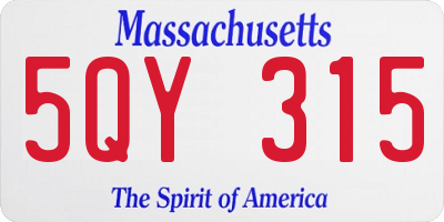MA license plate 5QY315
