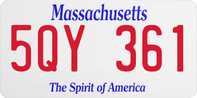 MA license plate 5QY361