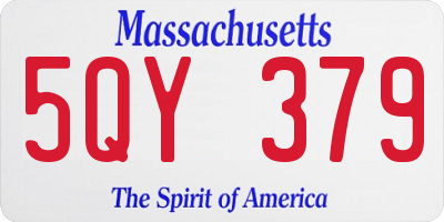 MA license plate 5QY379