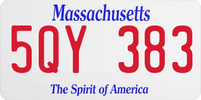 MA license plate 5QY383