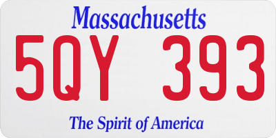 MA license plate 5QY393