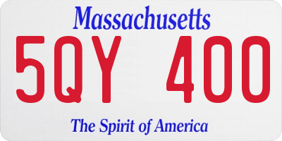 MA license plate 5QY400