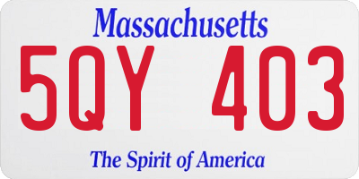 MA license plate 5QY403