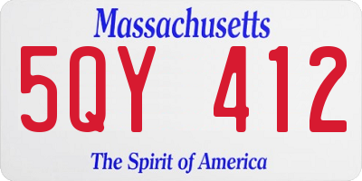 MA license plate 5QY412
