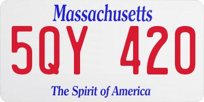 MA license plate 5QY420