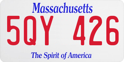 MA license plate 5QY426