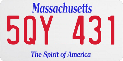 MA license plate 5QY431