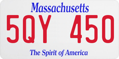 MA license plate 5QY450