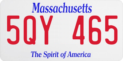 MA license plate 5QY465