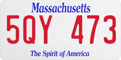 MA license plate 5QY473