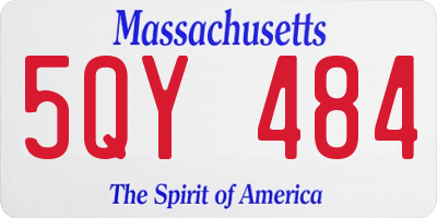 MA license plate 5QY484