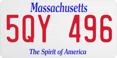 MA license plate 5QY496